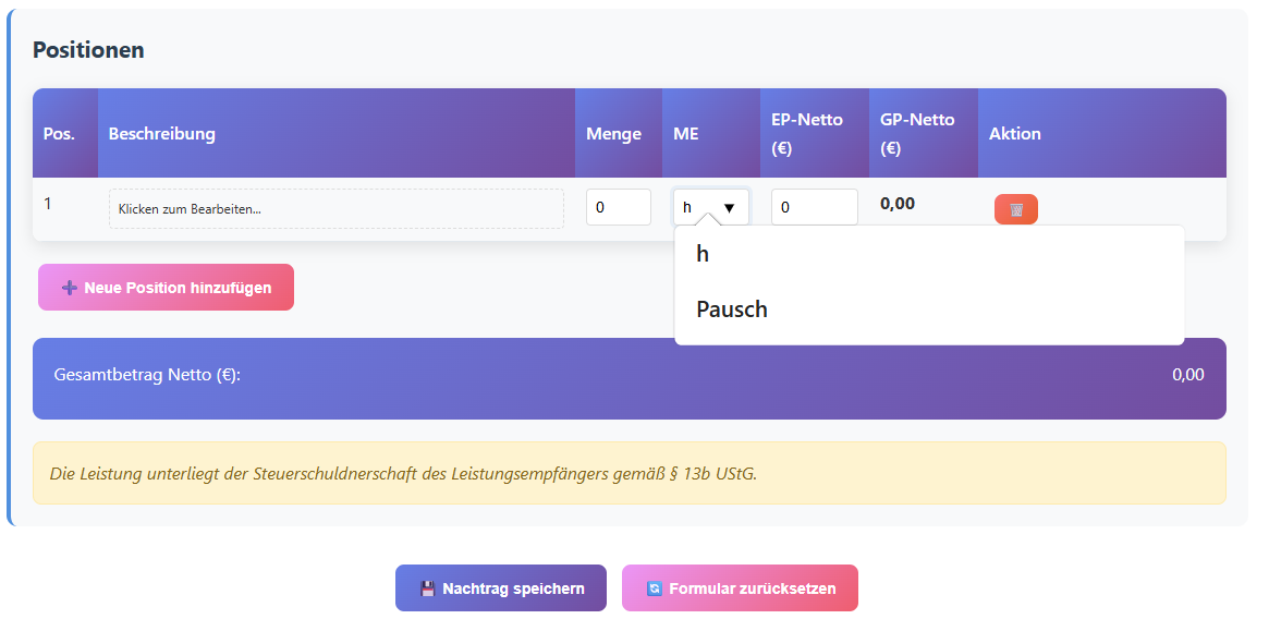 Screenshot §13 UStG-Dokument
